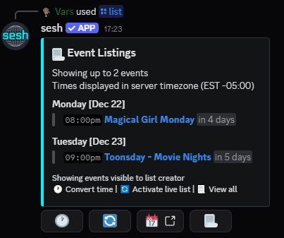 eventlist2 eventlist2